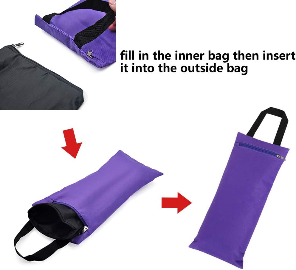 Yoga Sandbag for Workout Fitness, Unfilled Sand Bag with Waterproof Inner Bag, 16 x 7 Inch