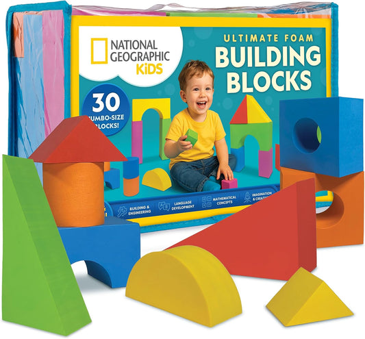 National Geographic Kids Jumbo Foam Building Blocks 30-Piece Set