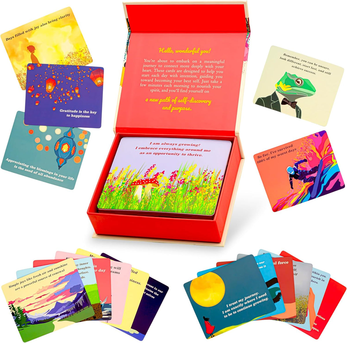 Positive Affirmation Cards for Mindfulness - 60 Motivational Cards