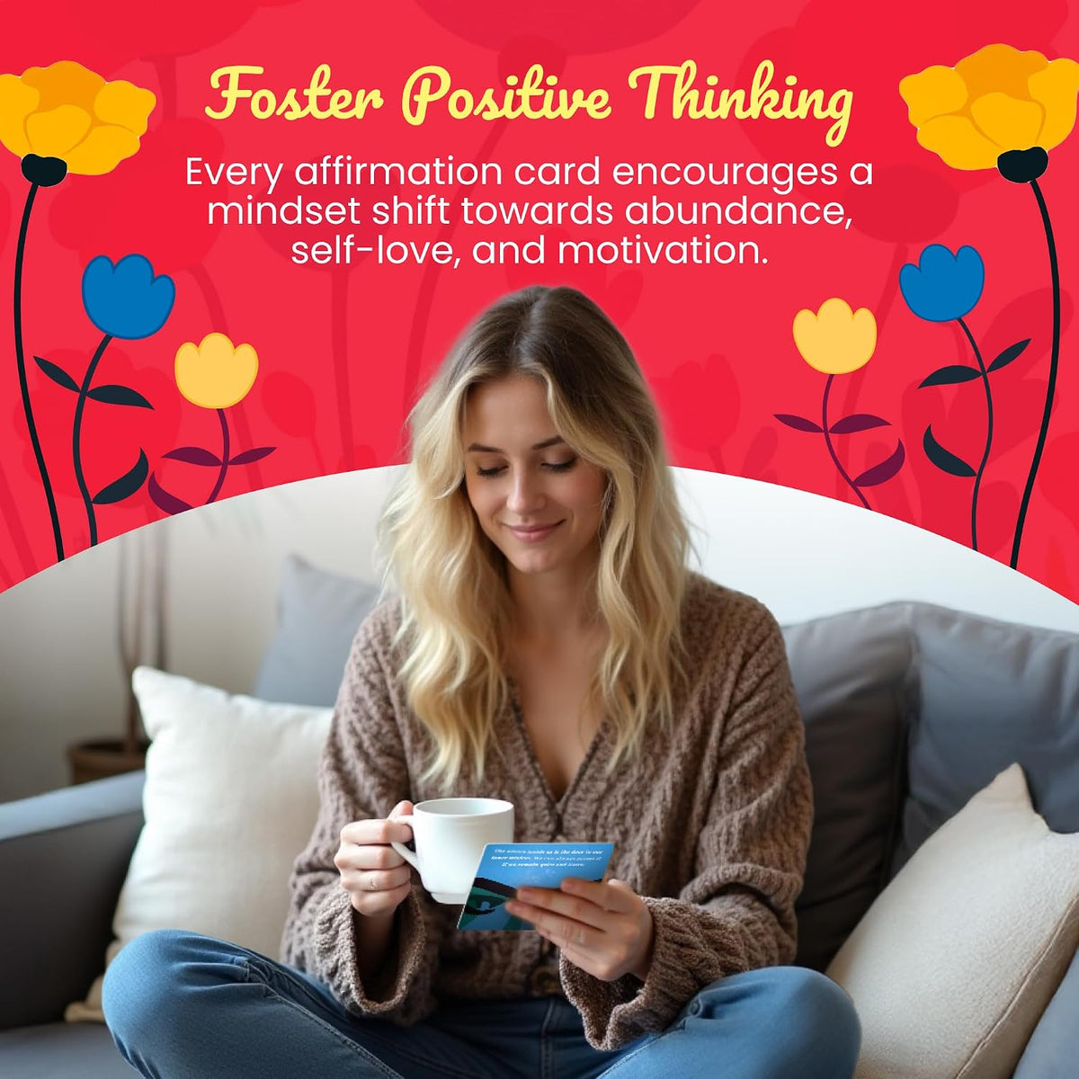 Positive Affirmation Cards for Mindfulness - 60 Motivational Cards