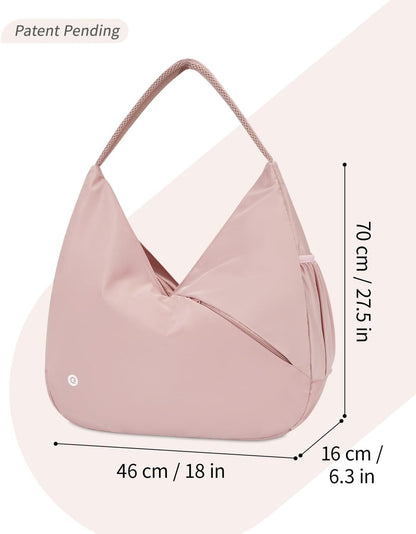 Ceneda Large Gym Bag for Women with Hidden Yoga Mat Holder & Shoe Compartment & Wet Pocket, Sports Duffle Bag for Travel