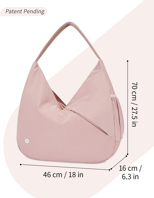 Ceneda Large Gym Bag for Women with Hidden Yoga Mat Holder & Shoe Compartment & Wet Pocket, Sports Duffle Bag for Travel