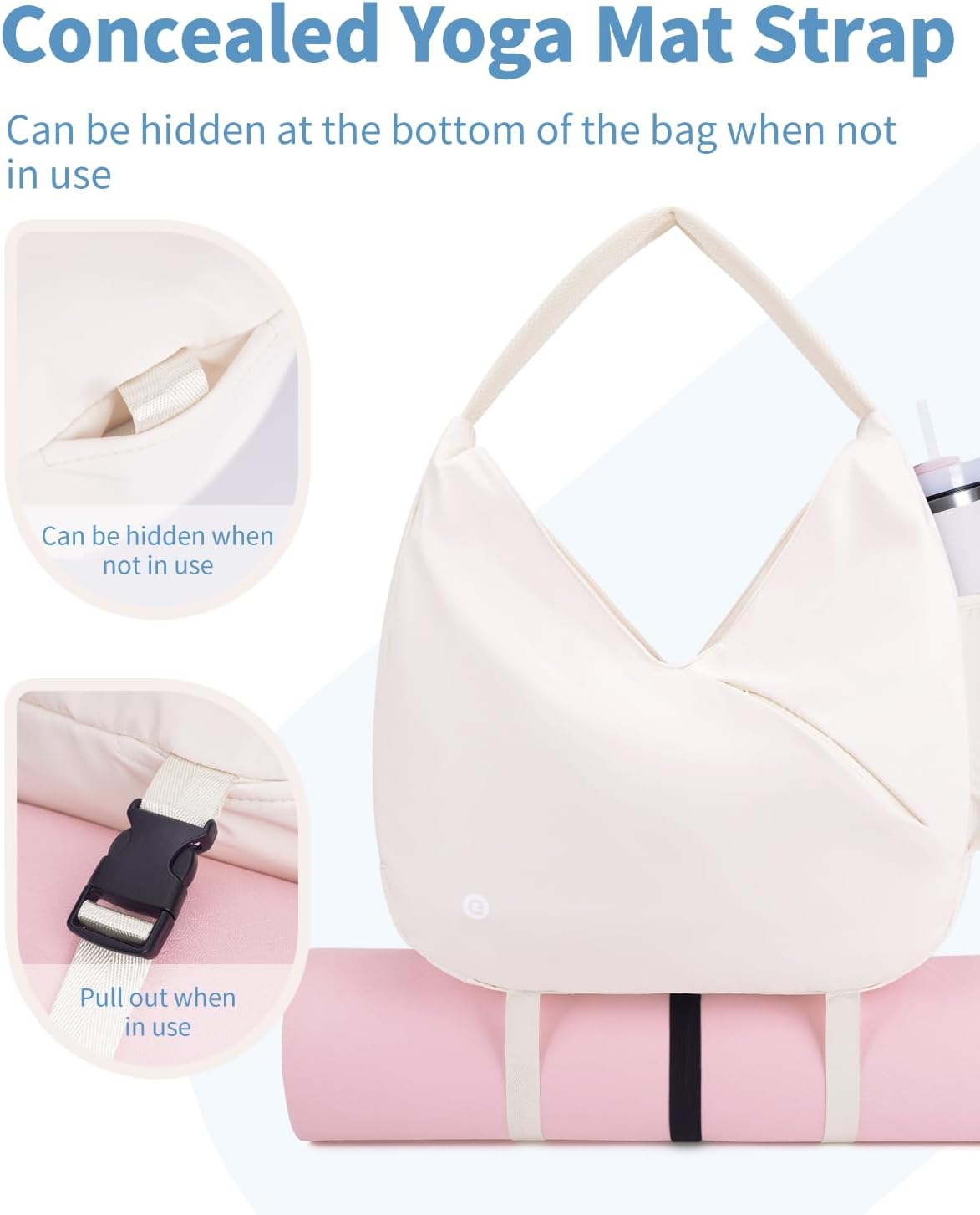 Ceneda Large Gym Bag for Women with Hidden Yoga Mat Holder & Shoe Compartment & Wet Pocket, Sports Duffle Bag for Travel