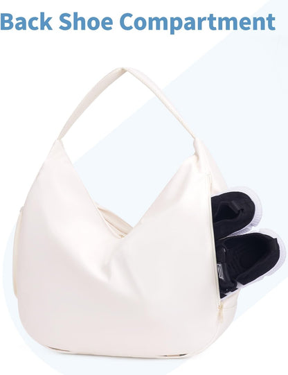 Ceneda Large Gym Bag for Women with Hidden Yoga Mat Holder & Shoe Compartment & Wet Pocket, Sports Duffle Bag for Travel