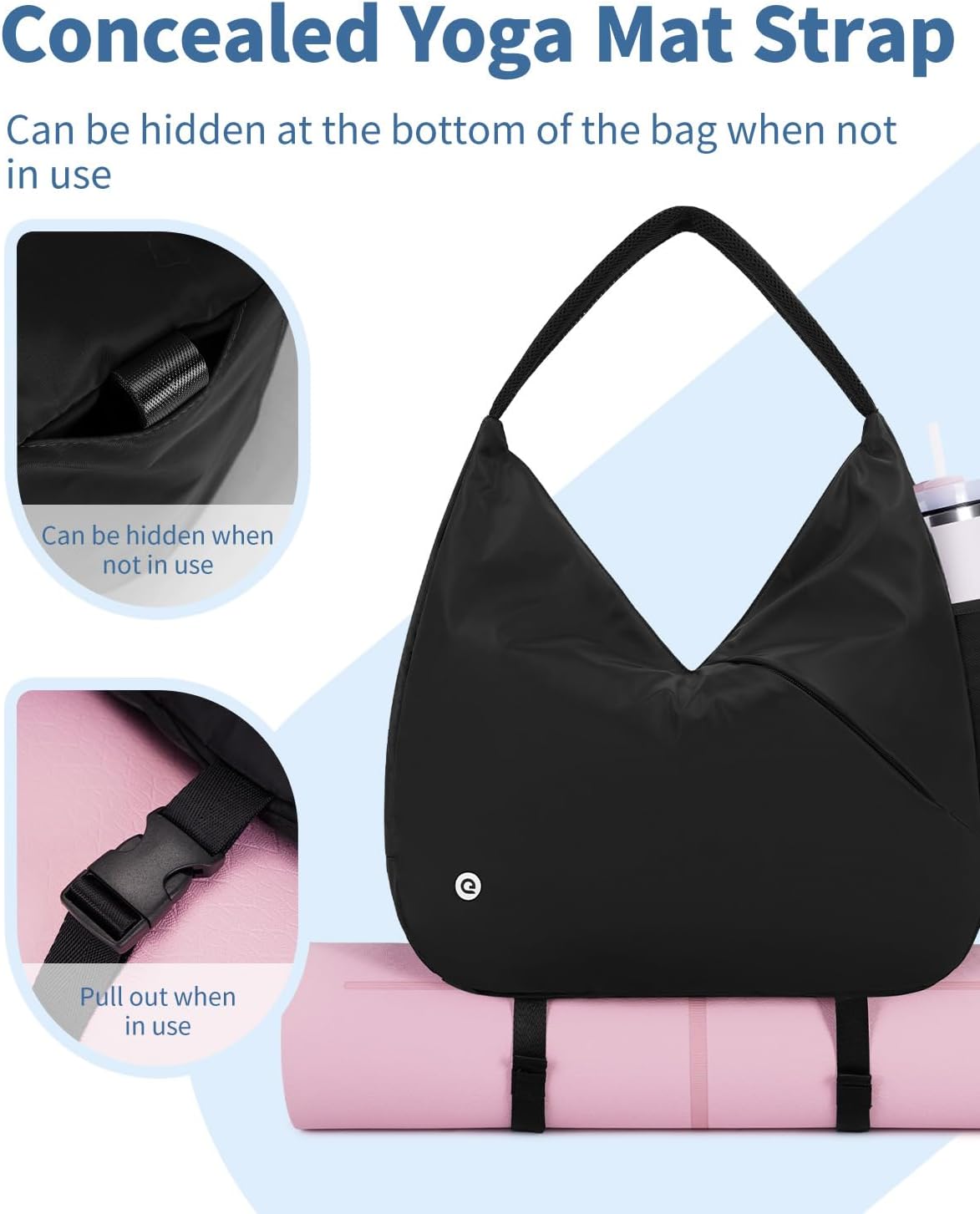 Ceneda Large Gym Bag for Women with Hidden Yoga Mat Holder & Shoe Compartment & Wet Pocket, Sports Duffle Bag for Travel