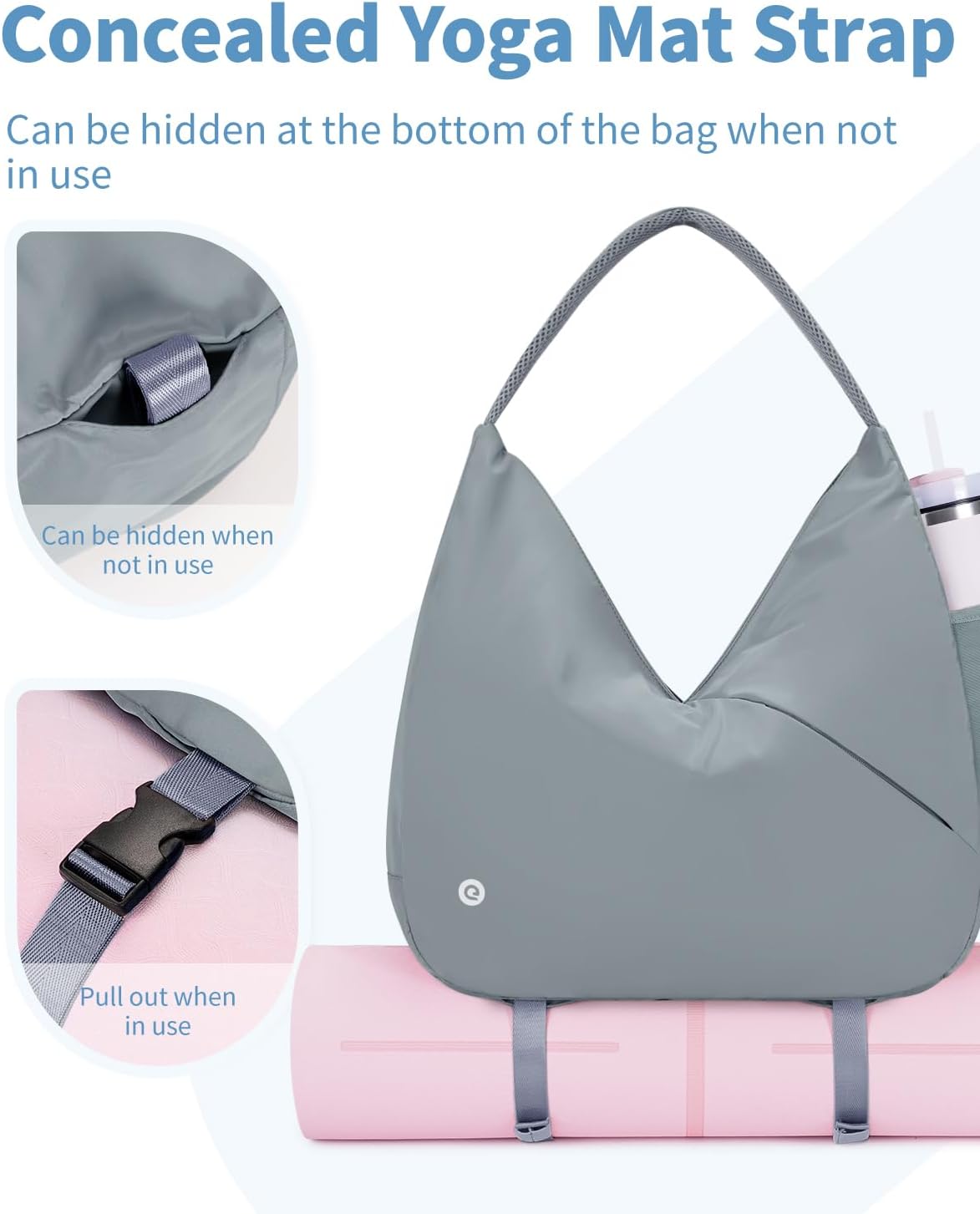 Ceneda Large Gym Bag for Women with Hidden Yoga Mat Holder & Shoe Compartment & Wet Pocket, Sports Duffle Bag for Travel