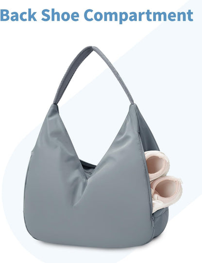 Ceneda Large Gym Bag for Women with Hidden Yoga Mat Holder & Shoe Compartment & Wet Pocket, Sports Duffle Bag for Travel