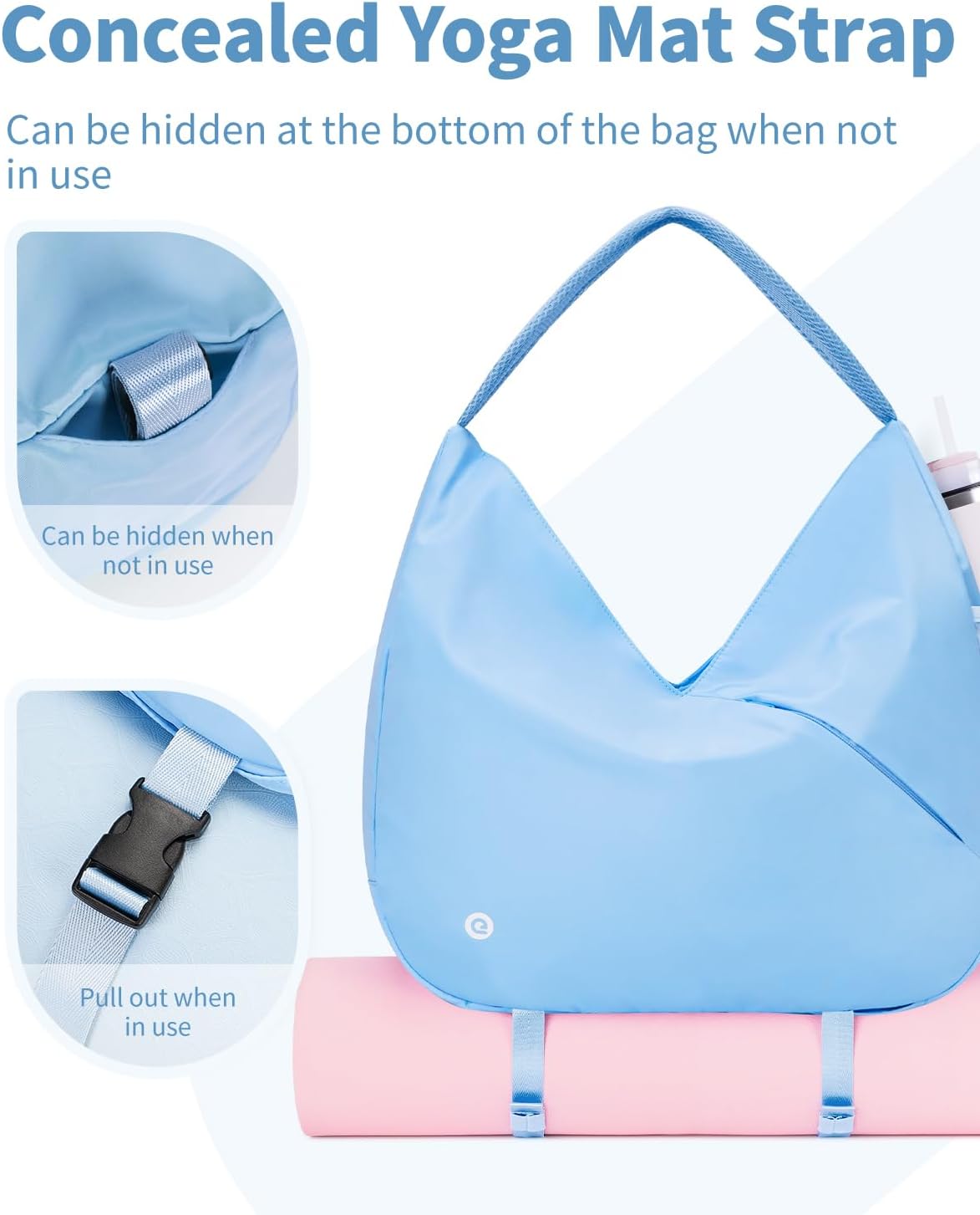 Ceneda Large Gym Bag for Women with Hidden Yoga Mat Holder & Shoe Compartment & Wet Pocket, Sports Duffle Bag for Travel