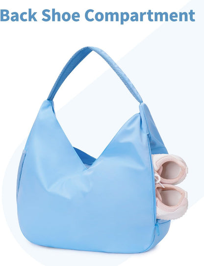 Ceneda Large Gym Bag for Women with Hidden Yoga Mat Holder & Shoe Compartment & Wet Pocket, Sports Duffle Bag for Travel