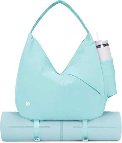 Ceneda Large Gym Bag for Women with Hidden Yoga Mat Holder & Shoe Compartment & Wet Pocket, Sports Duffle Bag for Travel