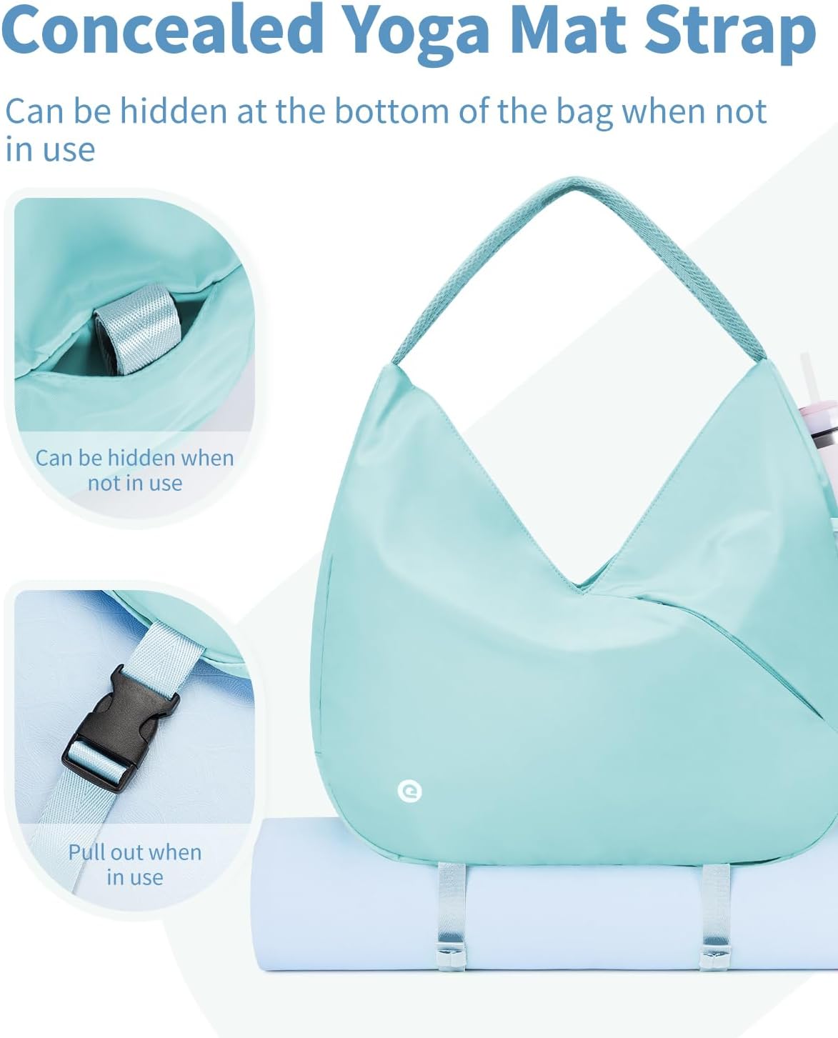 Ceneda Large Gym Bag for Women with Hidden Yoga Mat Holder & Shoe Compartment & Wet Pocket, Sports Duffle Bag for Travel