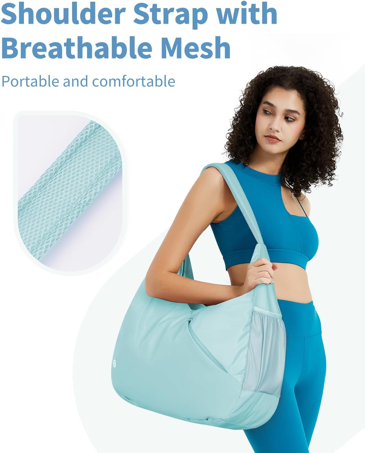 Ceneda Large Gym Bag for Women with Hidden Yoga Mat Holder & Shoe Compartment & Wet Pocket, Sports Duffle Bag for Travel