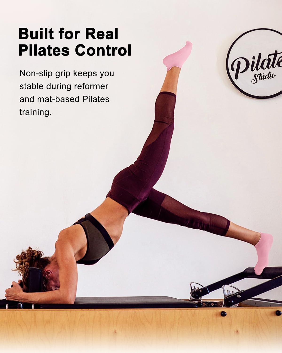 6 Pairs Pilates Grip Socks for Women, Non-slip Yoga Athletic Socks for Barre Ballet Barefoot Workout Hospital