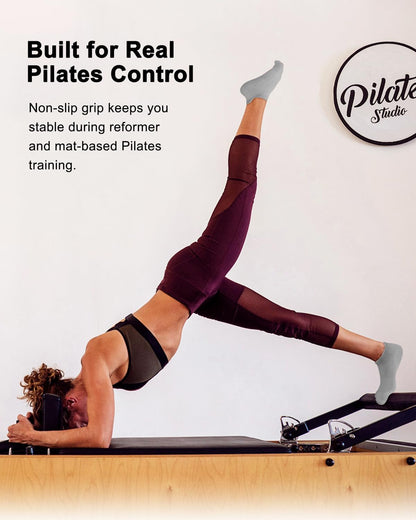 6 Pairs Pilates Grip Socks for Women, Non-slip Yoga Athletic Socks for Barre Ballet Barefoot Workout Hospital