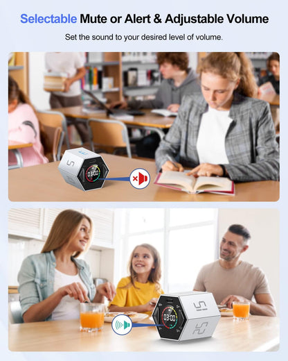 Ticktime T6 Pomodoro Timer Cube for Focus, Study, Work, Task, ADHD, Kitchen