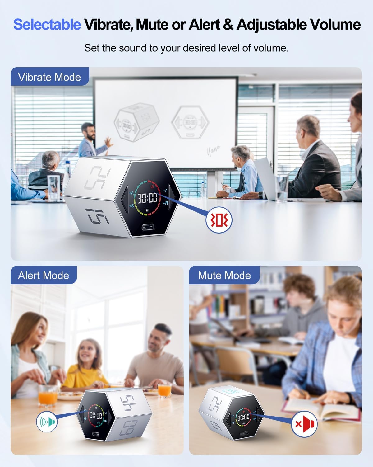 Ticktime T6 Pomodoro Timer Cube for Focus, Study, Work, Task, ADHD, Kitchen