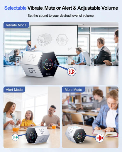 Ticktime T6 Pomodoro Timer Cube for Focus, Study, Work, Task, ADHD, Kitchen