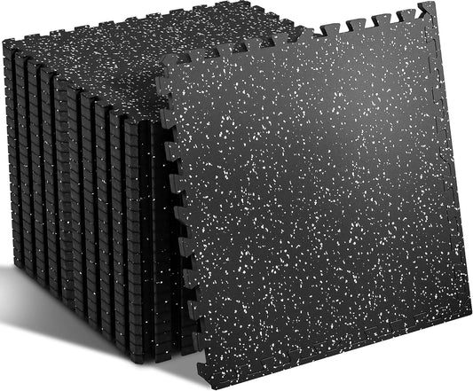 0.56'' Thick 48 Sq Ft Rubber Top Gym Flooring for Home Gym