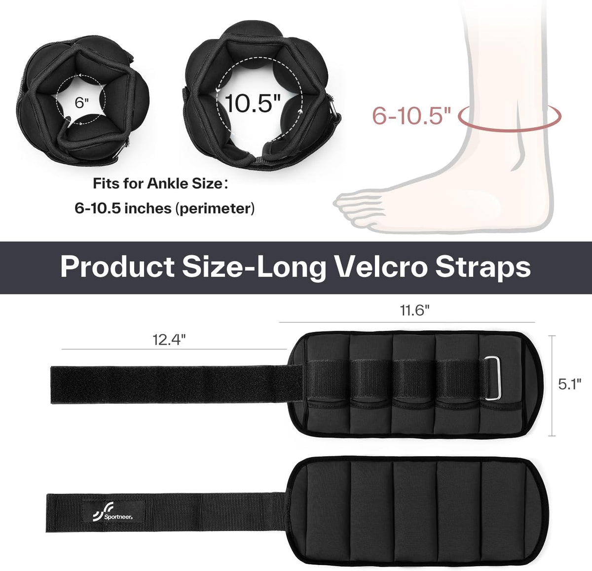 Adjustable Ankle and Wrist Weights for Women Pair of 4lb/13lb