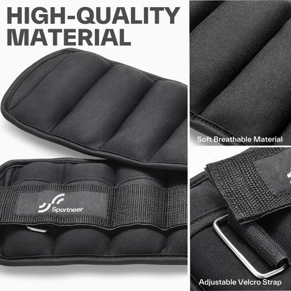 Adjustable Ankle and Wrist Weights for Women Pair of 4lb/13lb