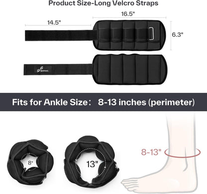 Adjustable Ankle and Wrist Weights for Women Pair of 4lb/13lb