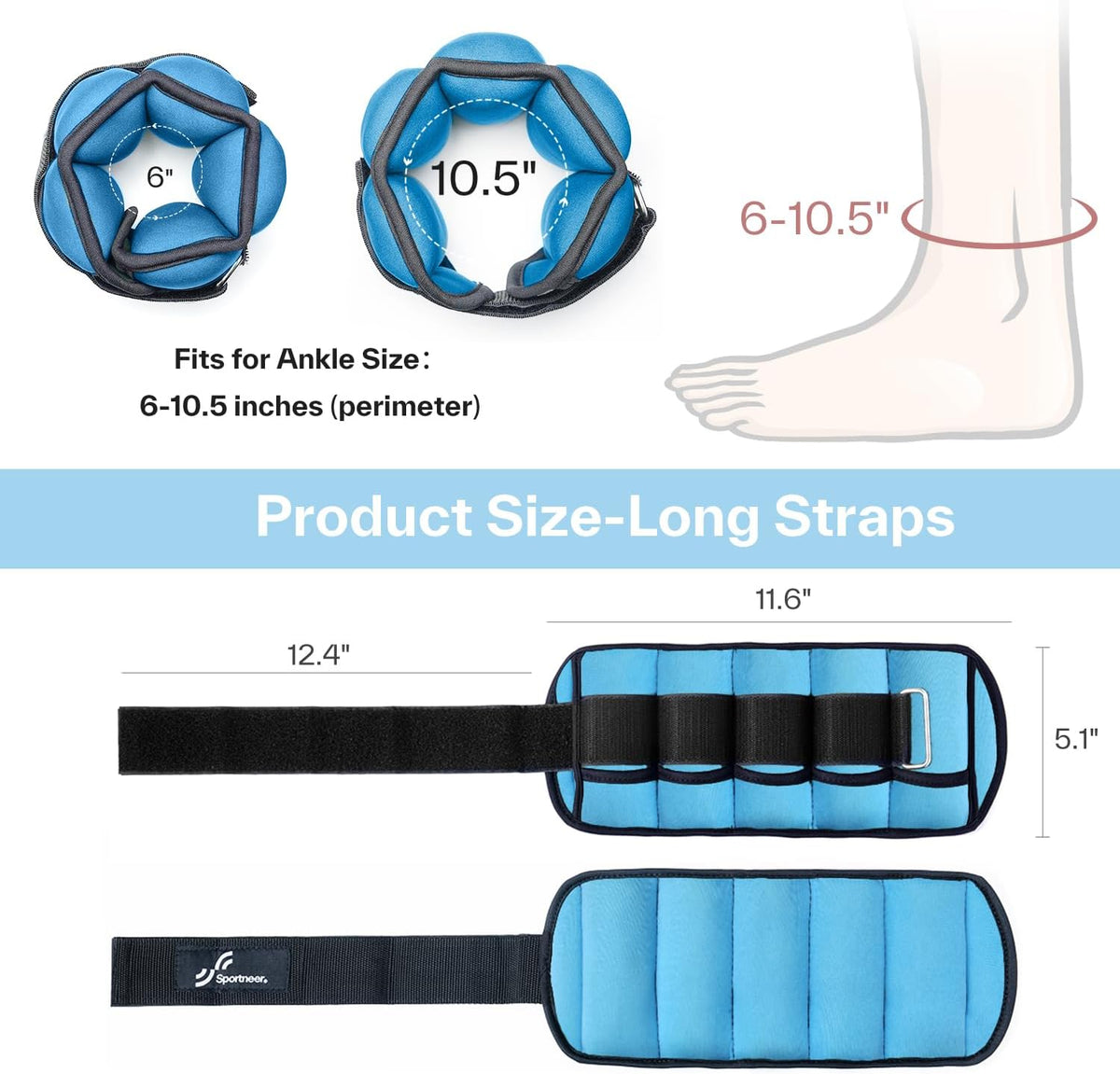 Adjustable Ankle and Wrist Weights for Women Pair of 4lb/13lb