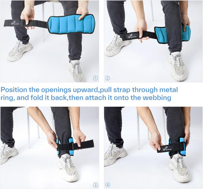 Adjustable Ankle and Wrist Weights for Women Pair of 4lb/13lb