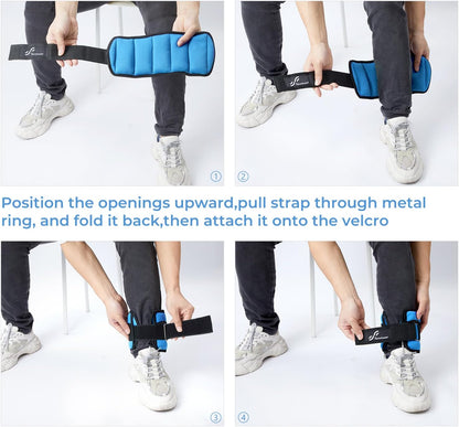 Adjustable Ankle and Wrist Weights for Women Pair of 4lb/13lb
