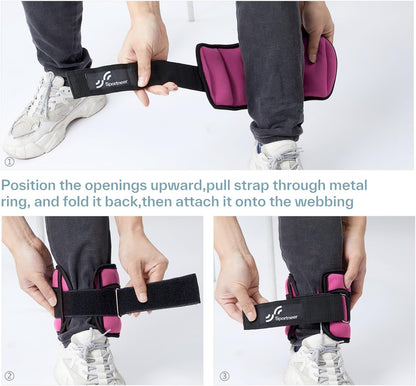 Adjustable Ankle and Wrist Weights for Women Pair of 4lb/13lb