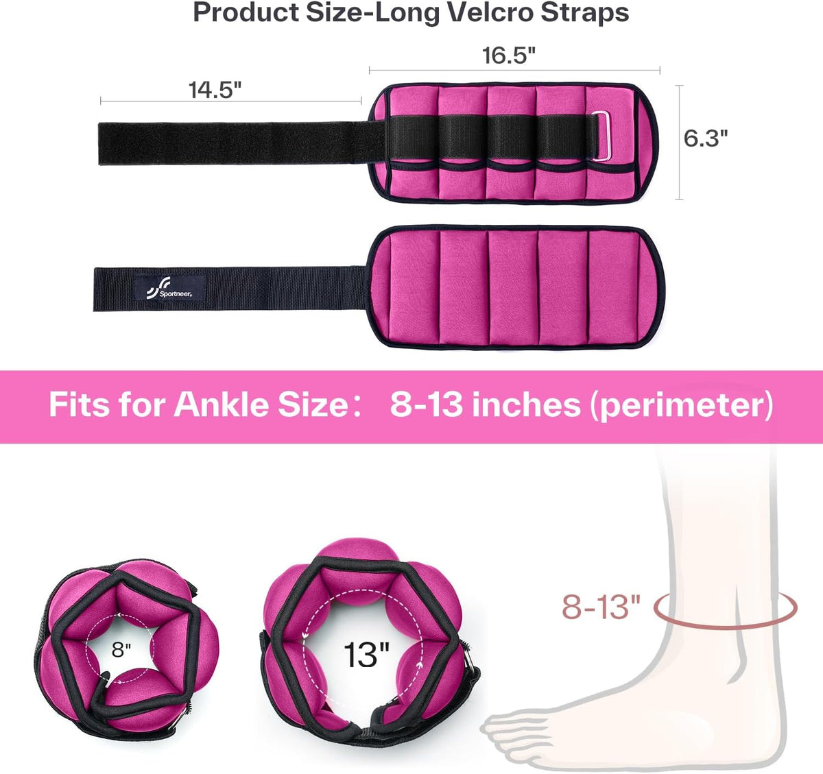 Adjustable Ankle and Wrist Weights for Women Pair of 4lb/13lb