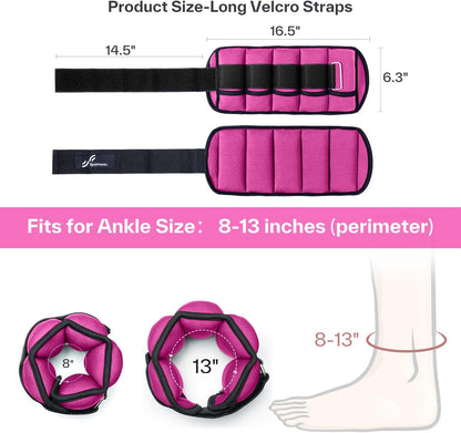 Adjustable Ankle and Wrist Weights for Women Pair of 4lb/13lb
