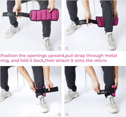 Adjustable Ankle and Wrist Weights for Women Pair of 4lb/13lb