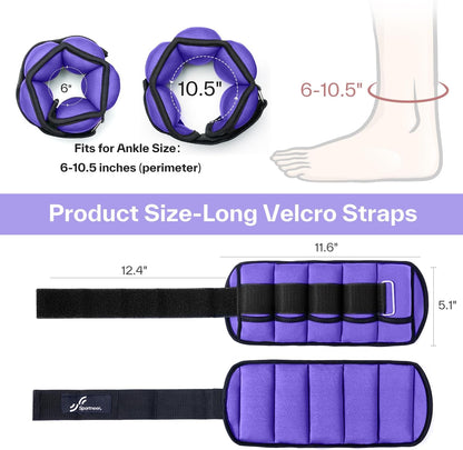 Adjustable Ankle and Wrist Weights for Women Pair of 4lb/13lb