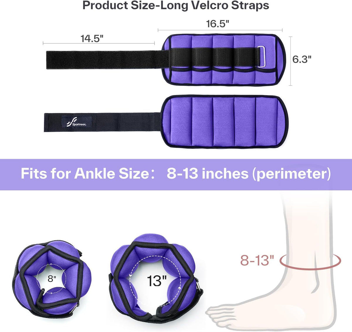 Adjustable Ankle and Wrist Weights for Women Pair of 4lb/13lb