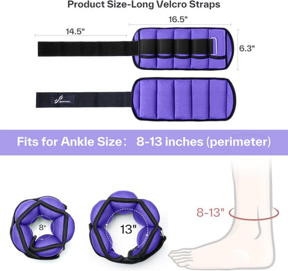 Adjustable Ankle and Wrist Weights for Women Pair of 4lb/13lb