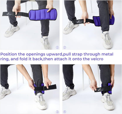 Adjustable Ankle and Wrist Weights for Women Pair of 4lb/13lb