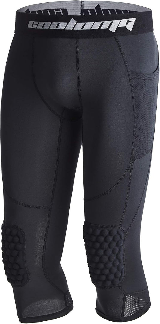 Basketball Leggings with Knee Pads for Kids Youth 3/4