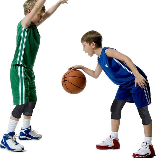 Basketball Leggings with Knee Pads for Kids Youth 3/4