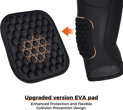 Basketball Leggings with Knee Pads for Kids Youth 3/4