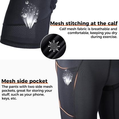 Basketball Leggings with Knee Pads for Kids Youth 3/4