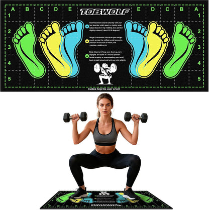 Non-Slip Squat Mat with Foot Position, Pro-Grade Exercise Mat