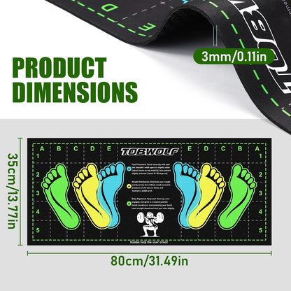 Non-Slip Squat Mat with Foot Position, Pro-Grade Exercise Mat