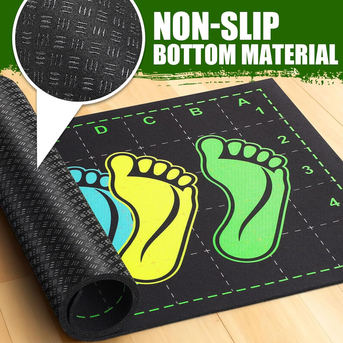 Non-Slip Squat Mat with Foot Position, Pro-Grade Exercise Mat