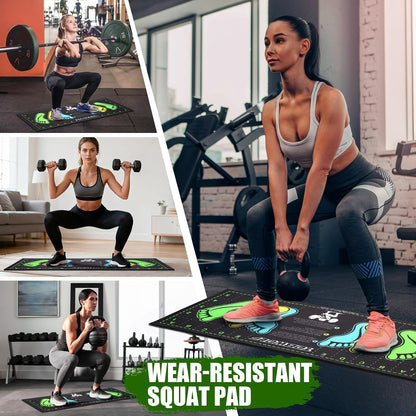 Non-Slip Squat Mat with Foot Position, Pro-Grade Exercise Mat
