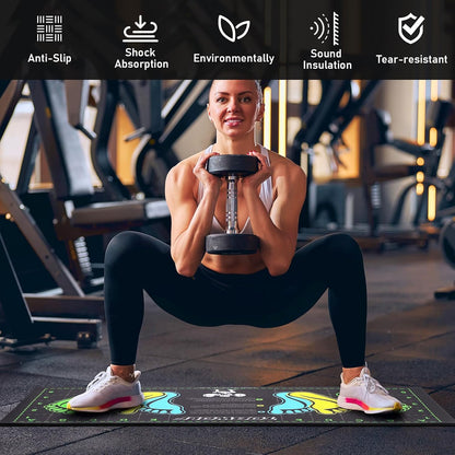 Non-Slip Squat Mat with Foot Position, Pro-Grade Exercise Mat