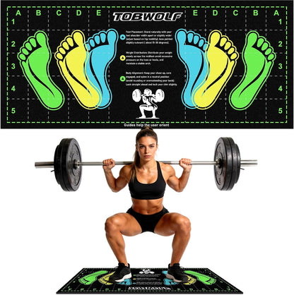 Non-Slip Squat Mat with Foot Position, Pro-Grade Exercise Mat