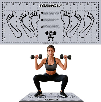 Non-Slip Squat Mat with Foot Position, Pro-Grade Exercise Mat