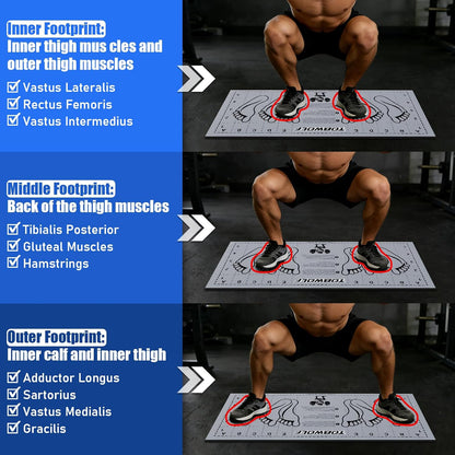 Non-Slip Squat Mat with Foot Position, Pro-Grade Exercise Mat