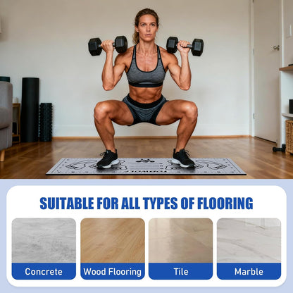 Non-Slip Squat Mat with Foot Position, Pro-Grade Exercise Mat