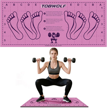 Non-Slip Squat Mat with Foot Position, Pro-Grade Exercise Mat